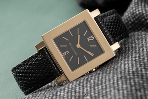 Bvlgari Quadrato 18 ct gold quartz Kal. 722 MBBI Ref. SQ29GL