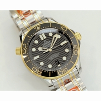 Seamaster Diver 300M SS/YG 1:1 Best Edition Black Ceramic Black Dial SS Bracelet ORF A8800