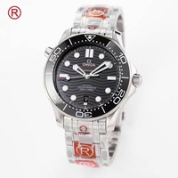 Seamaster Diver 300M 1:1 Best Edition Black Ceramic Black Dial SS Bracelet ORF A8800
