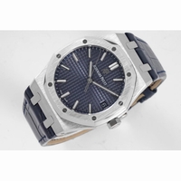 Royal Oak 41mm 15500 SS Grey&White&Blue&Black Leather Strap BF MY9015