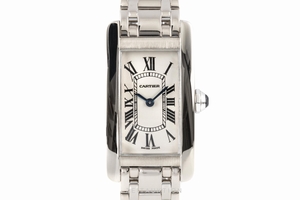Cartier Tank Americaine 18 ct white gold quartz Kal. 157 Ref. W26019L1, 1713