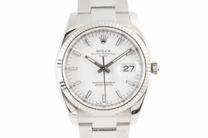 Rolex Oyster Perpetual steel / white gold automatic Kal. 3135 Ref. 115234