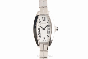 Cartier Tonneau 18 ct white gold quartz Kal. 028 Ref. 2545