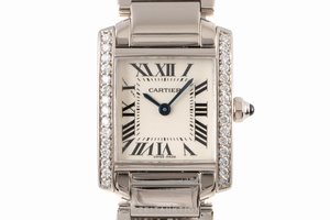 Cartier Tank Francaise 18 ct white gold quartz Kal. 057 Ref. 2403