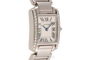 Cartier Tank Francaise 18 ct white gold quartz Kal. 057 Ref. 2403