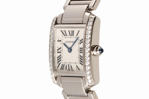 Cartier Tank Francaise 18 ct white gold quartz Kal. 057 Ref. 2403
