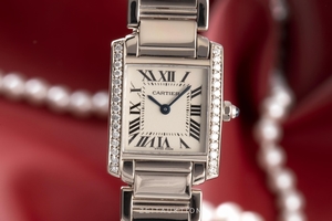Cartier Tank Francaise 18 ct white gold quartz Kal. 057 Ref. 2403