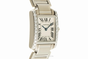 Cartier Tank Francaise 18 ct white gold quartz Kal. 057 Ref. 2403