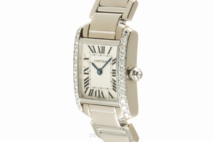 Cartier Tank Francaise 18 ct white gold quartz Kal. 057 Ref. 2403