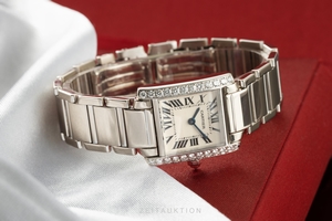 Cartier Tank Francaise 18 ct white gold quartz Kal. 057 Ref. 2403