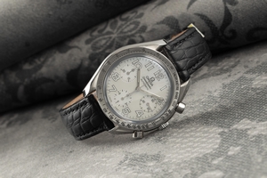 Omega Speedmaster chronograph steel automatic Kal. 3220A Ref. 3834.70.36, 175.0042