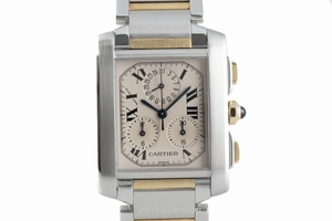 Cartier Tank Francaise chronograph steel / gold quartz Kal. 212P Ref. 2303