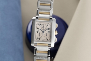 Cartier Tank Francaise chronograph steel / gold quartz Kal. 212P Ref. 2303
