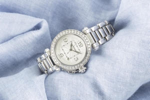 Cartier Pasha 18 ct white gold automatic Kal. 120 Ref. 2398