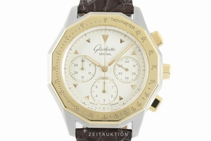 Glashutte Original Senator chronograph steel / gold automatic Kal. GUB 10-60 Ref. 1-10-66-13-12-04