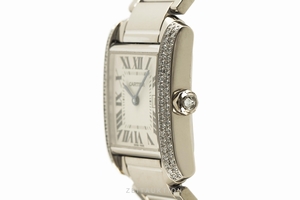 Cartier Tank Francaise 18 ct white gold quartz Kal. 175A Ref. 2491