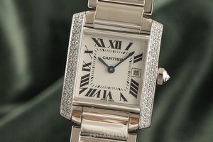 Cartier Tank Francaise 18 ct white gold quartz Kal. 175A Ref. 2491