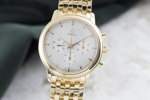 Omega De Ville chronograph 18 ct gold manual winding Kal. 861 Ref. 4640.31.00, 145.0050, 345.0050