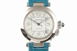 Cartier Pasha 18 ct white gold automatic Kal. 049 Ref. 2308