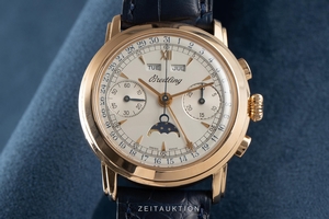 Breitling Montbrillant chronograph 18 ct red gold manual winding Ref. 1940