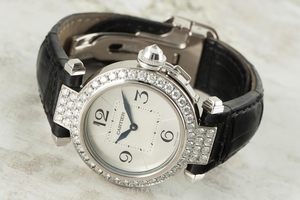 Cartier Pasha 18 ct white gold quartz Kal. 690 Ref. 2813