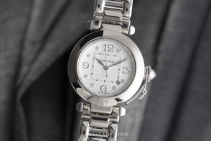 Cartier Pasha 18 ct white gold automatic Kal. 120 Ref. 2398