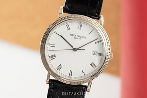 Patek Philippe Calatrava 18 ct white gold quartz Kal. E 23 SC Ref. 3944