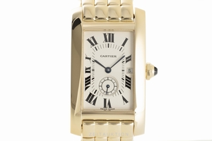 Cartier Tank Americaine 18 ct gold quartz Kal. 012N Ref. 2556