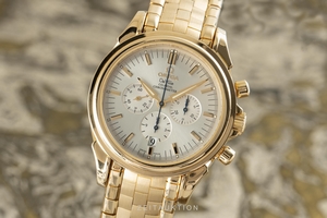 Omega De Ville chronograph 18 ct gold automatic Kal. 3313 Ref. 4141.30.00