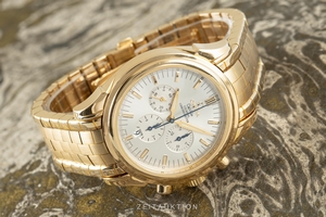 Omega De Ville chronograph 18 ct gold automatic Kal. 3313 Ref. 4141.30.00