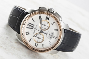 Cartier Calibre de Cartier chronograph steel / gold automatic Kal. 1904-CH MC Ref. W7100042