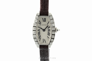 Cartier Tonneau 18 ct white gold quartz Kal. 028 Ref. 2545