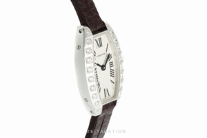 Cartier Tonneau 18 ct white gold quartz Kal. 028 Ref. 2545