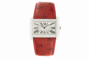 Cartier Tank Divan 18 ct white gold quartz Kal. 690 Ref. 2614