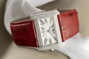 Cartier Tank Divan 18 ct white gold quartz Kal. 690 Ref. 2614
