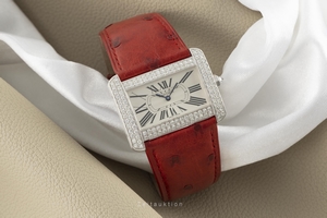 Cartier Tank Divan 18 ct white gold quartz Kal. 690 Ref. 2614