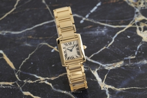 Cartier Tank Francaise 18 ct gold quartz Kal. 057 Ref. 2385