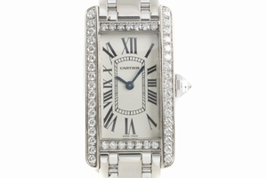 Cartier Tank Americaine 18 ct white gold quartz Kal. 157 Ref. 2489