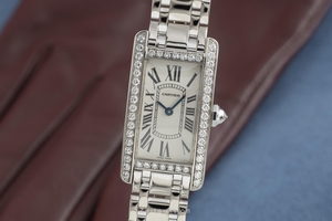 Cartier Tank Americaine 18 ct white gold quartz Kal. 157 Ref. 2489