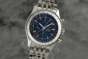 Breitling Navitimer World chronograph steel automatic Kal. B24 Ref. A24322