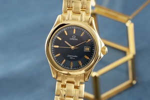 Omega Seamaster 18 ct gold quartz Kal. 1438 Ref. 196.1501, 168.1501