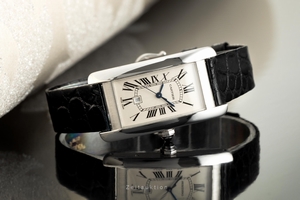 Cartier Tank Americaine 18 ct white gold automatic Kal. 077 Ref. 2490