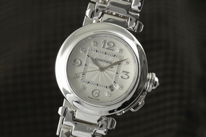 Cartier Pasha 18 ct white gold automatic Kal. 120 Ref. 2398