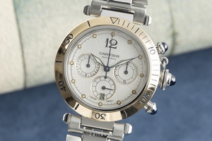 Cartier Pasha chronograph steel / gold automatic Kal. 205 Ref. 2113