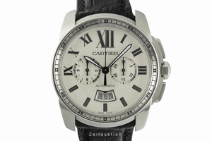 Cartier Calibre de Cartier chronograph steel automatic Kal. 1904-CH Ref. W7100046, 3578