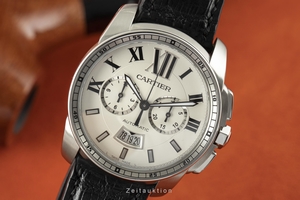 Cartier Calibre de Cartier chronograph steel automatic Kal. 1904-CH Ref. W7100046, 3578