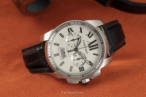 Cartier Calibre de Cartier chronograph steel automatic Kal. 1904-CH Ref. W7100046, 3578