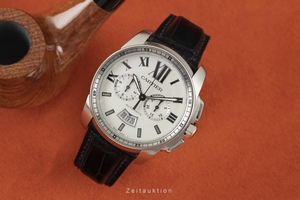 Cartier Calibre de Cartier chronograph steel automatic Kal. 1904-CH Ref. W7100046, 3578