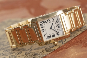 Cartier Tank Francaise 18 ct gold quartz Kal. 157 Ref. 1821