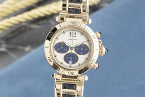 Cartier Pasha chronograph 18 ct gold quartz Kal. 053 Ref. 30009, 1991